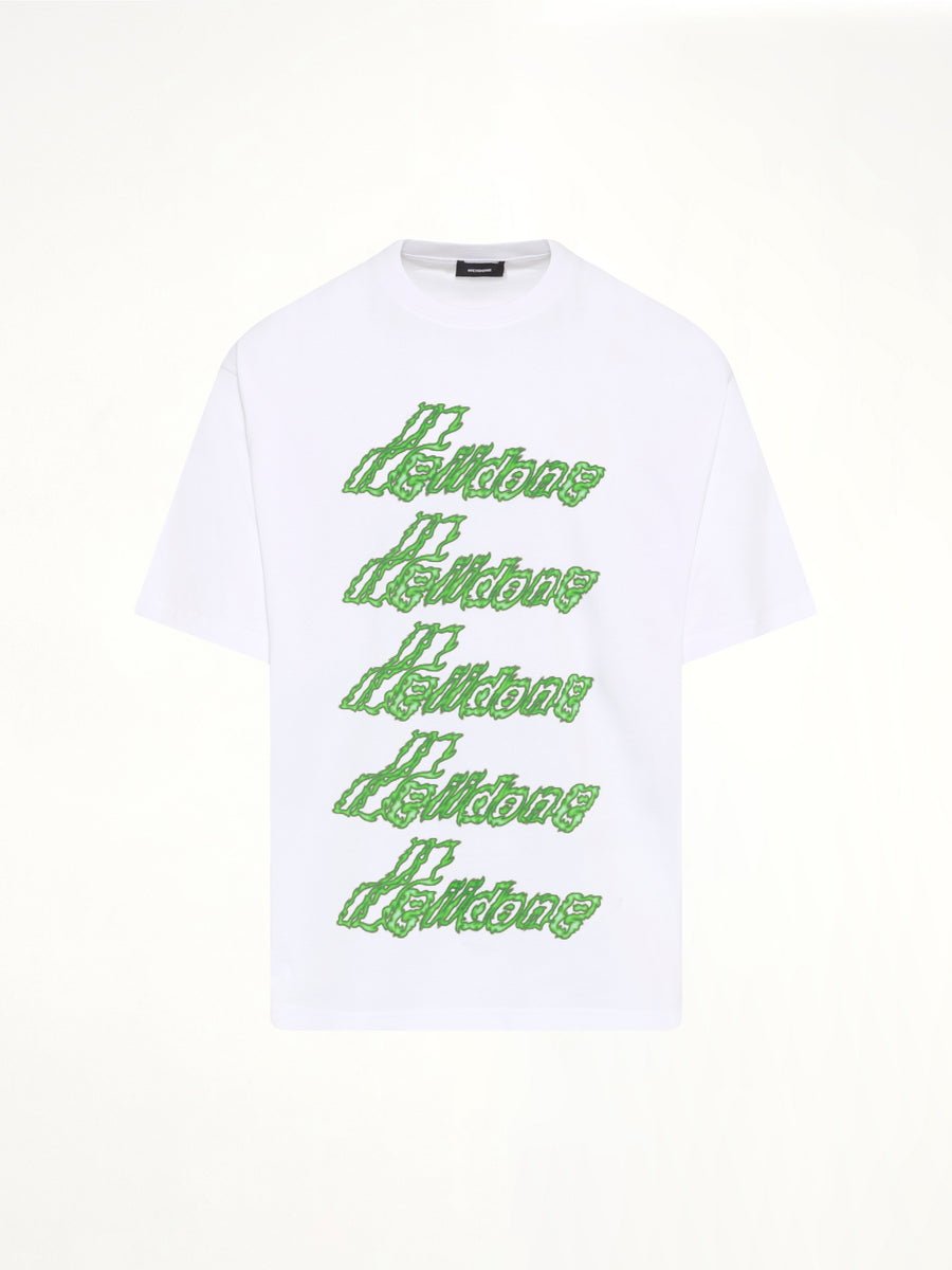 Multi-Logo T-Shirt in White/Green