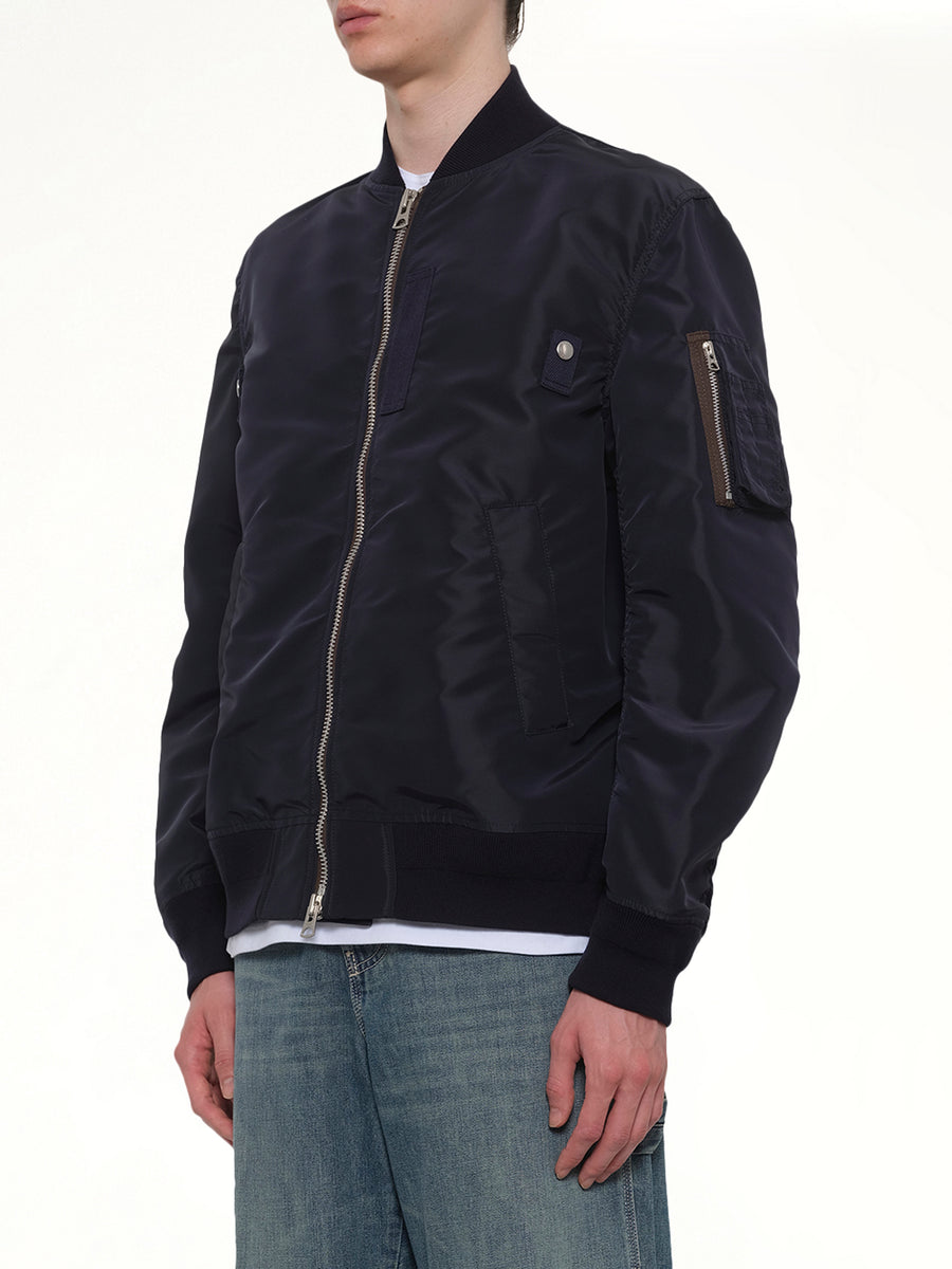 Classic Nylon Twill Blouson in Navy