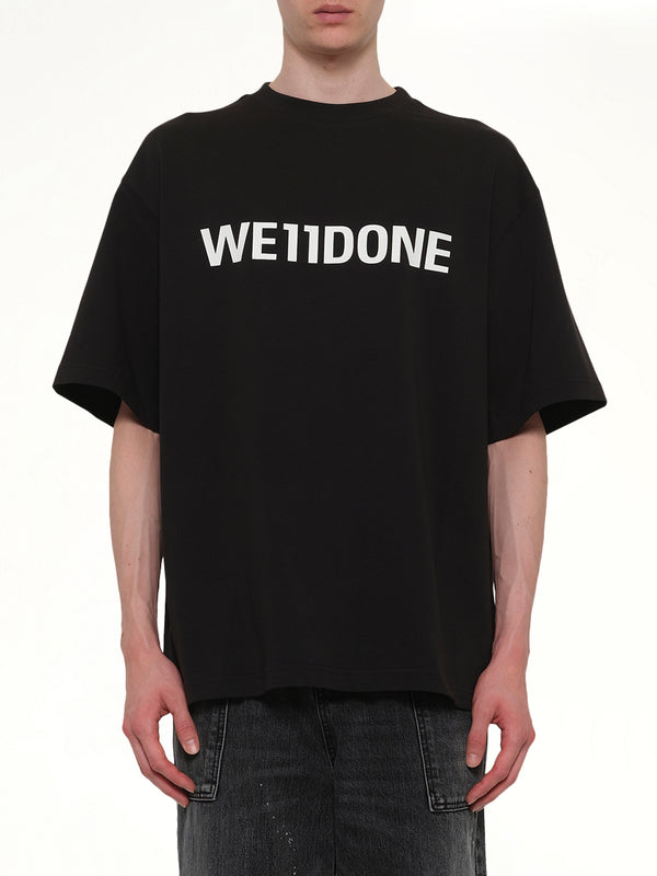 黒のベーシックロゴラージTシャツ