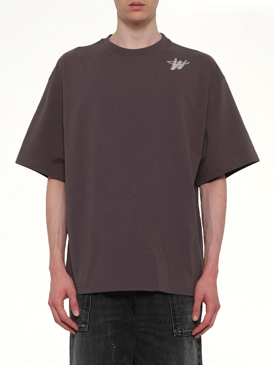 Cotton WD Logo T-Shirt in Charcoal