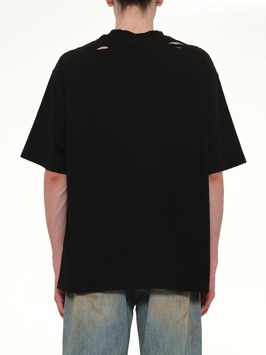 Destroyed Reverse Logo T-Shirt in Black