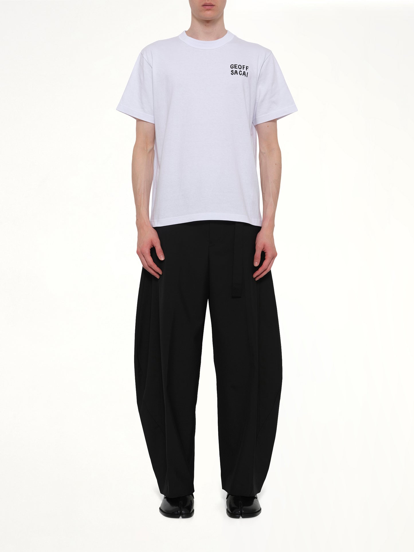 Geoff Sacai Embroidery T-Shirt in White