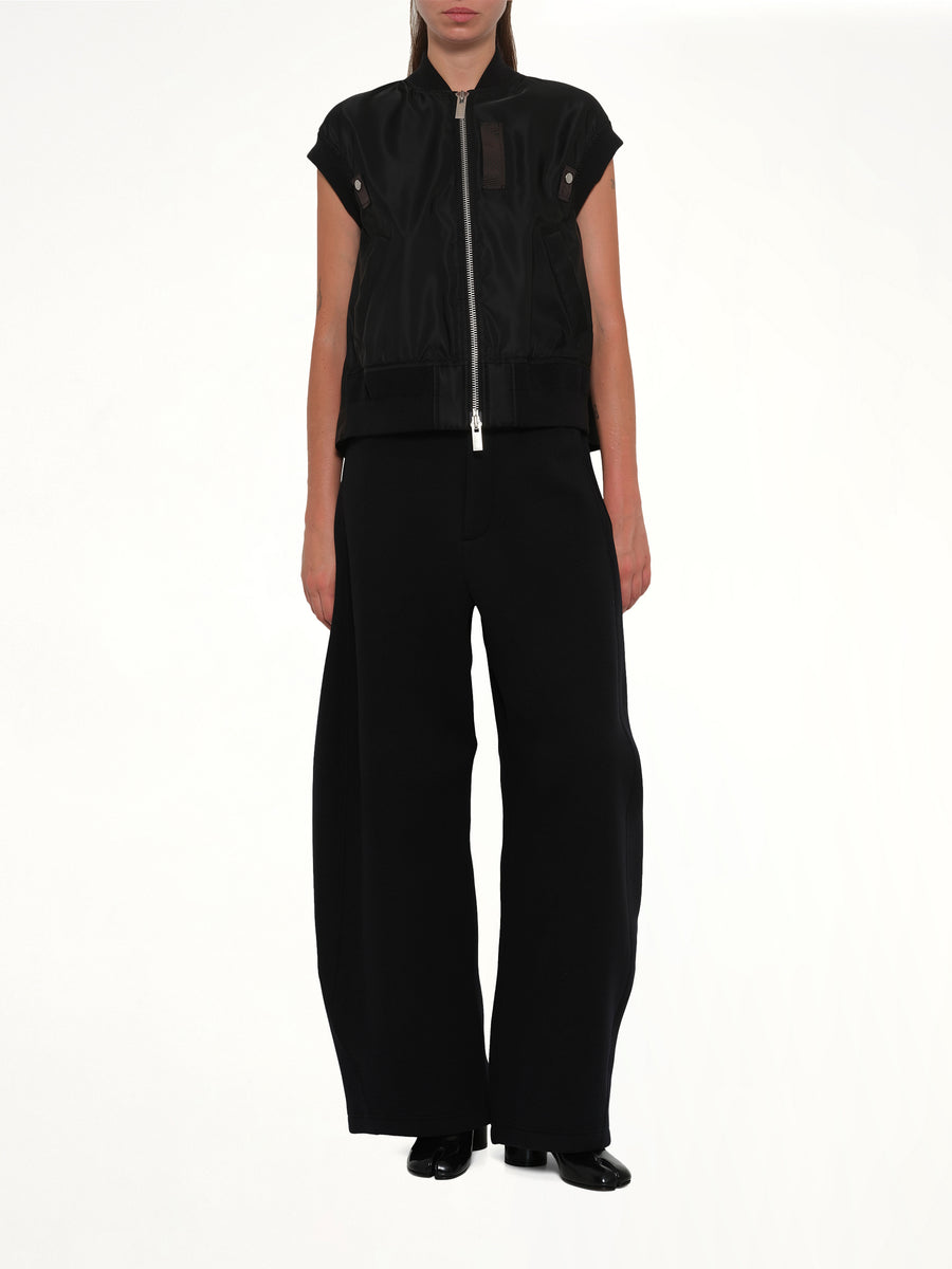 Nylon Twill Vest in Black