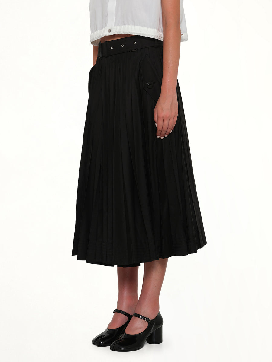 Cotton Gabardine Skirt in Black