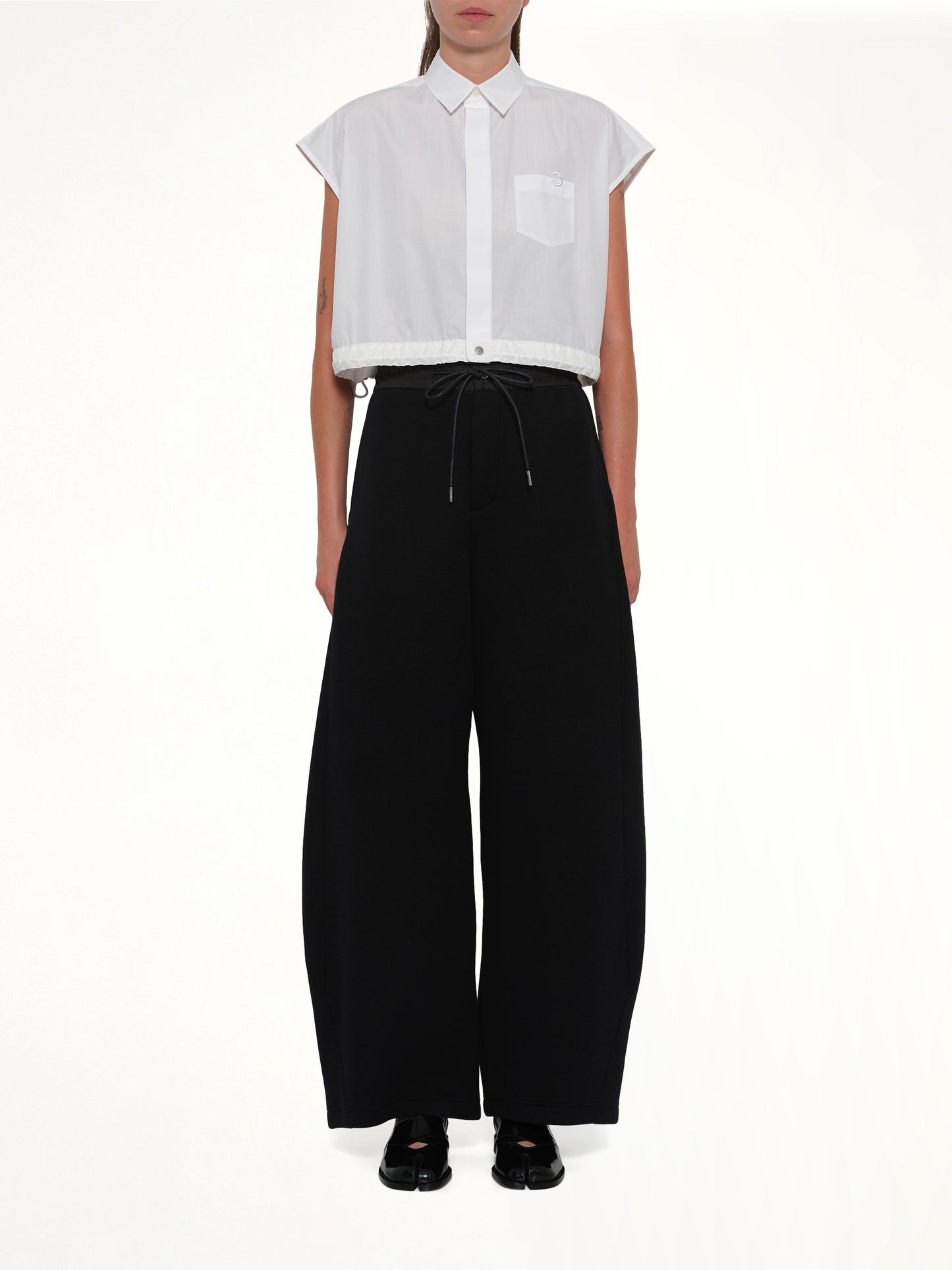 S Cotton Poplin Shirt in Off White