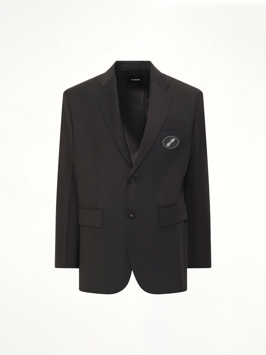Oversized Suit Logo Blazer in Black