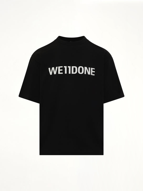 黒のベーシックロゴラージTシャツ