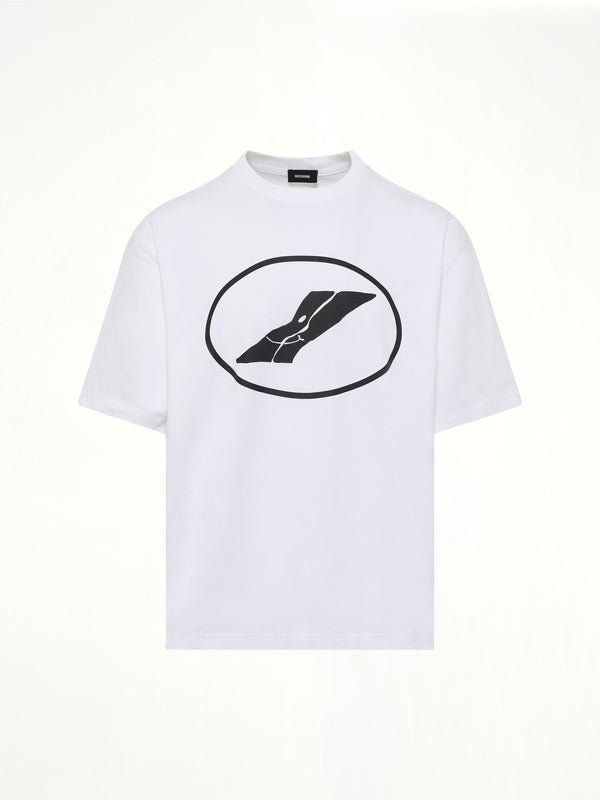 ホワイトのウエルダンプリントTシャツ