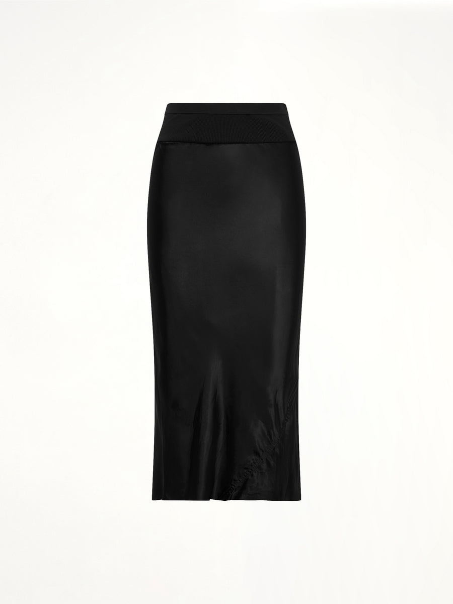 Knee Bias Skirt in Black