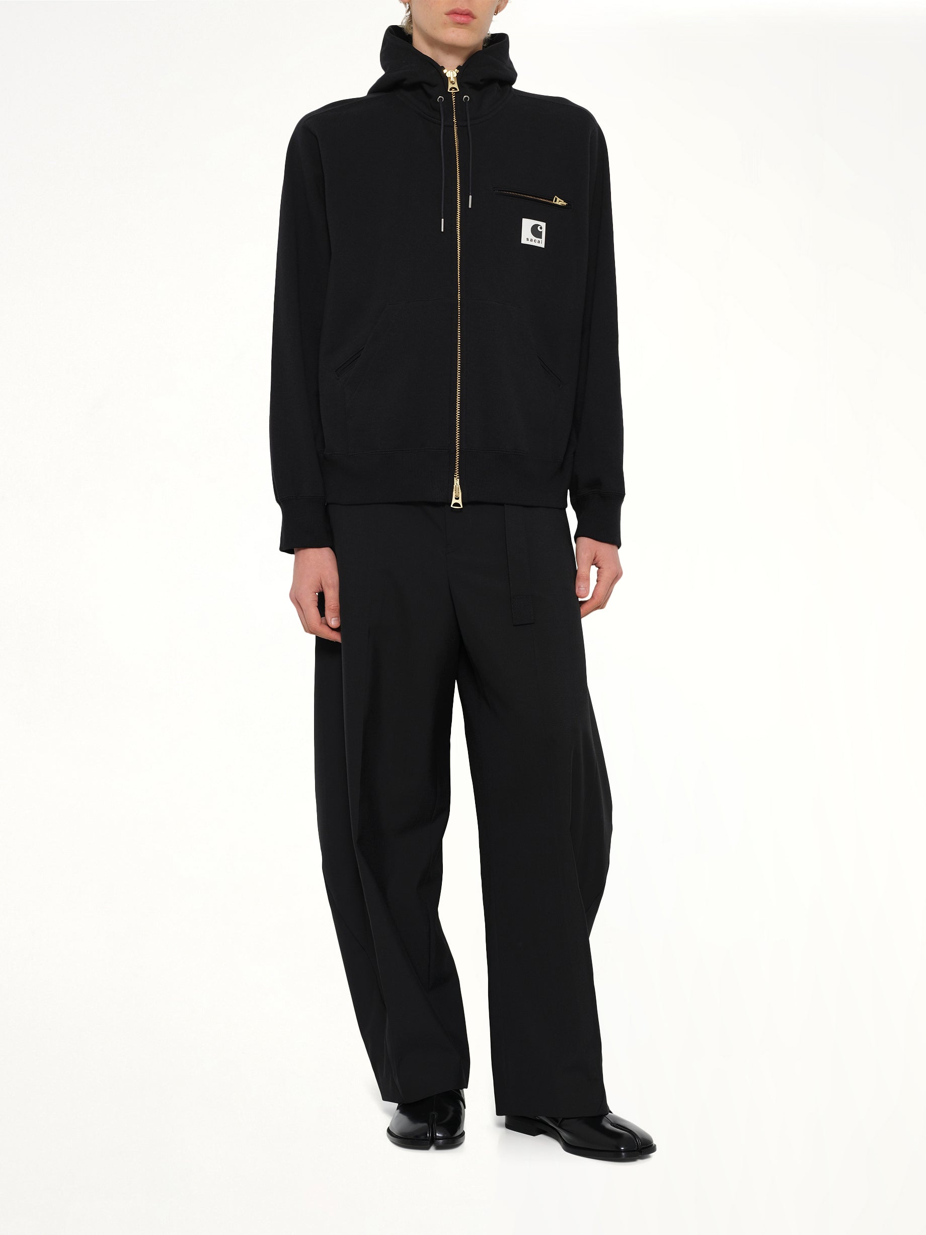 Carhartt WIP 黑色棉质平纹针织连帽衫