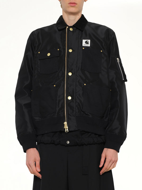 Carhartt WIP 尼龙斜纹布鸭绒夹克,黑色