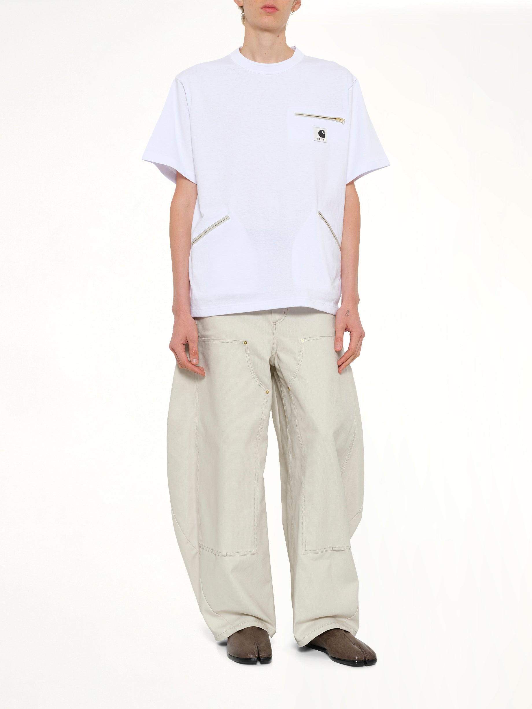 화이트 Carhartt WIP 코튼 저지 티셔츠