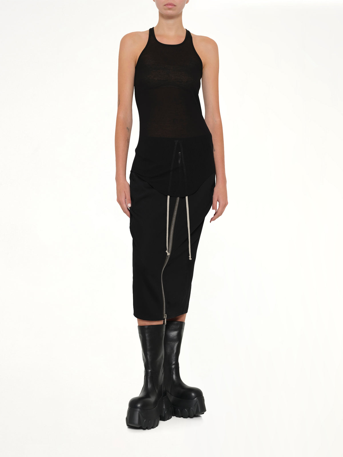 Basic Rib Tank in Black