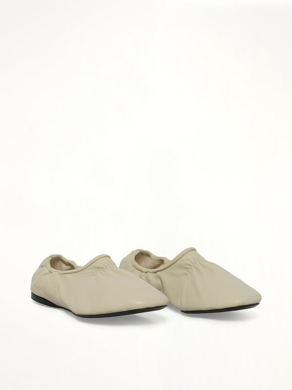 Supple Slippers in White Front View | ALAIA