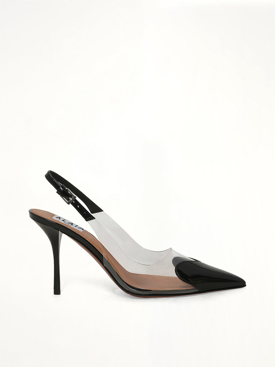 Le Coeur Slingbacks H90 in Black Side View | ALAIA