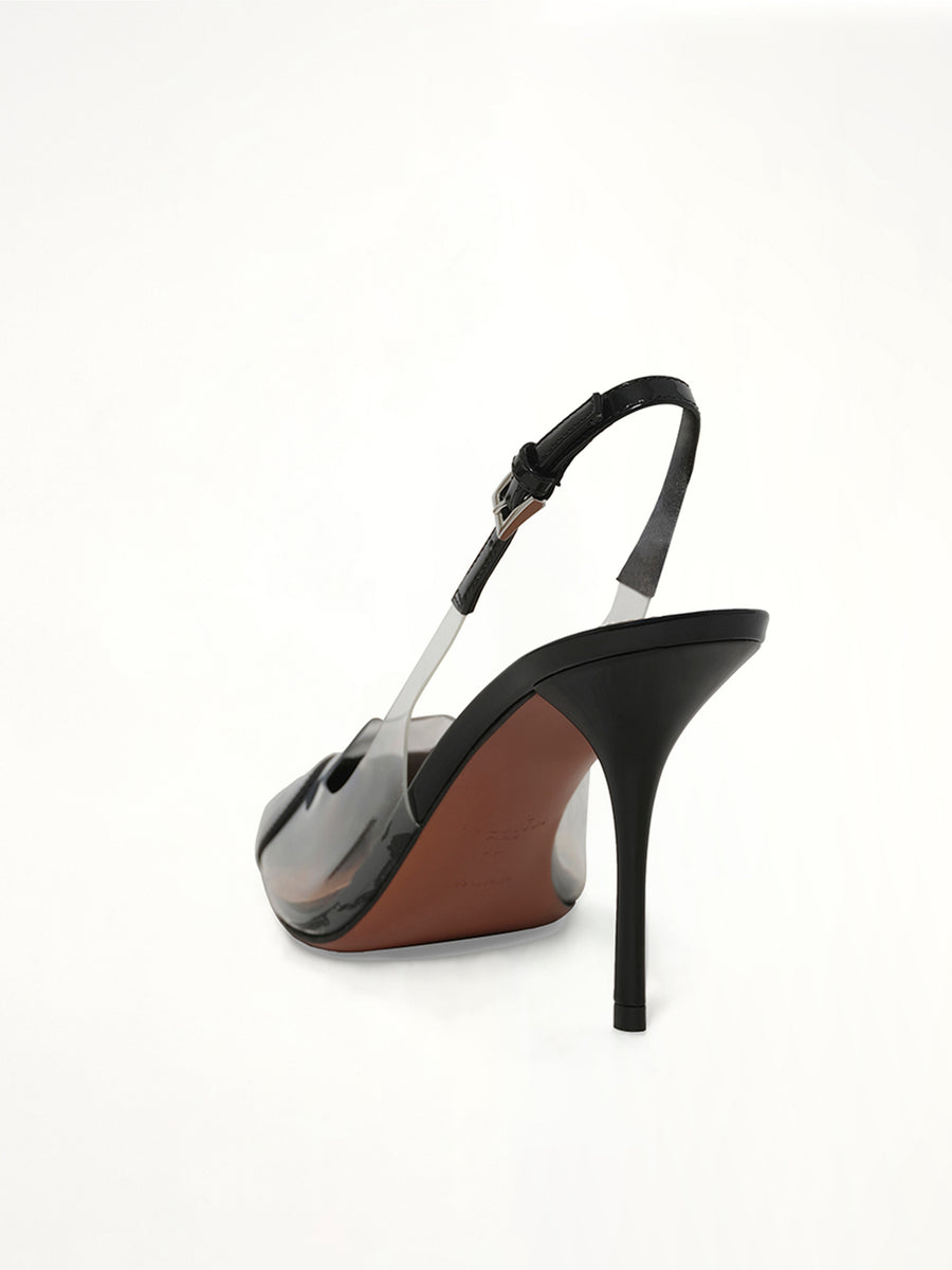 Le Coeur Slingbacks H90 in Black Back View | ALAIA