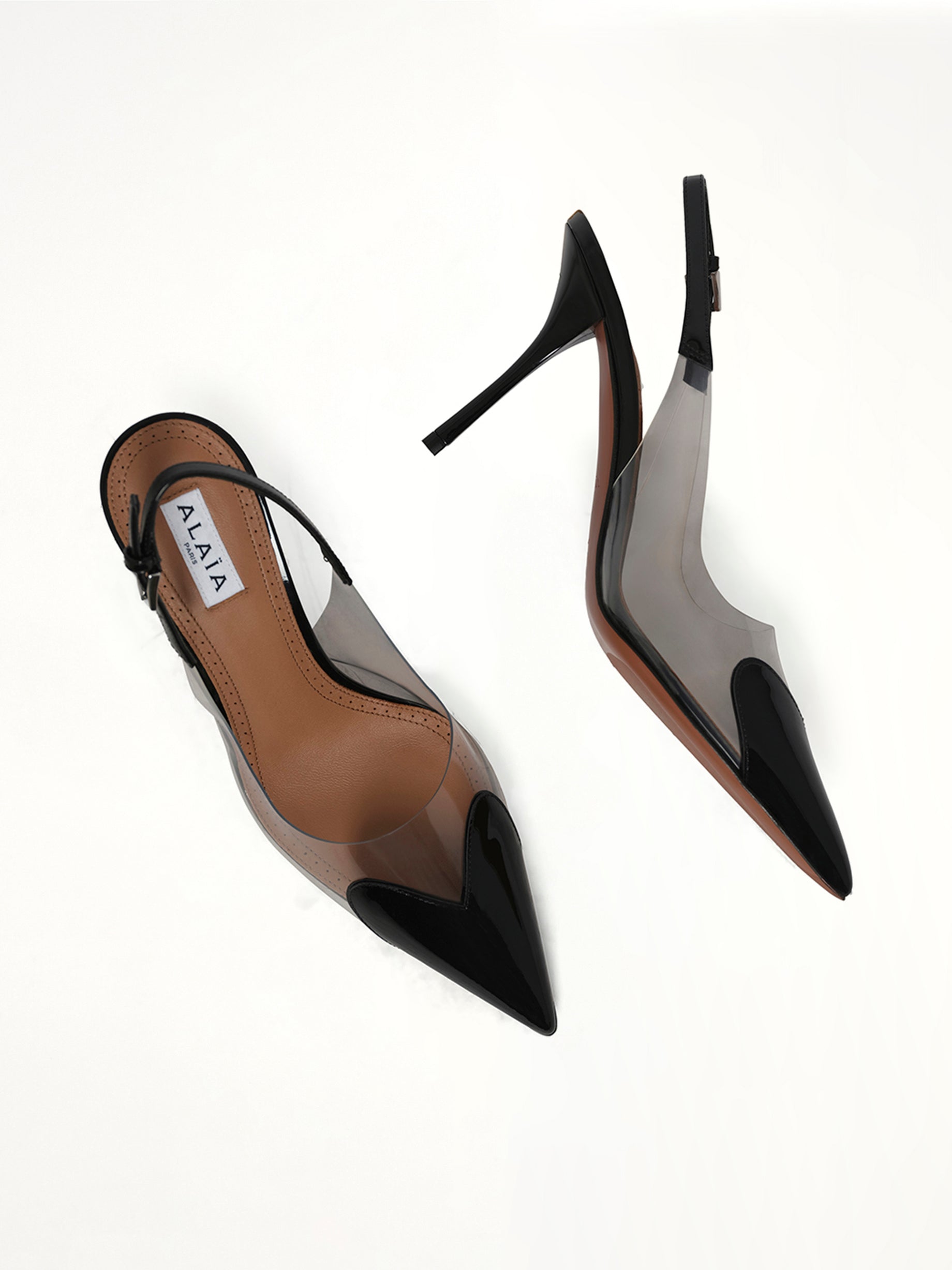 Le Coeur Slingbacks H90 in Black Top View | ALAIA