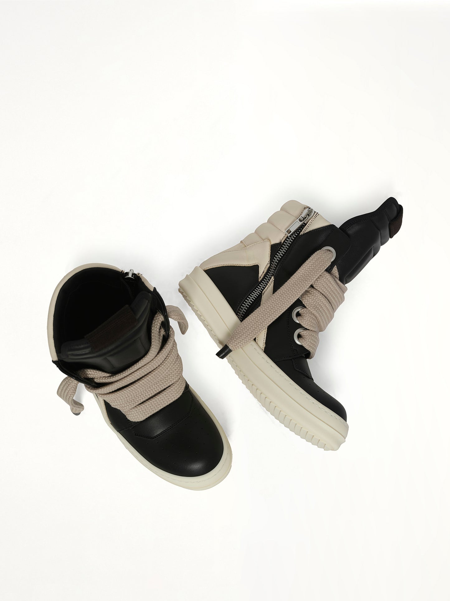 Jumbolace Geobasket in Black/Milk Top View | RICK OWENS