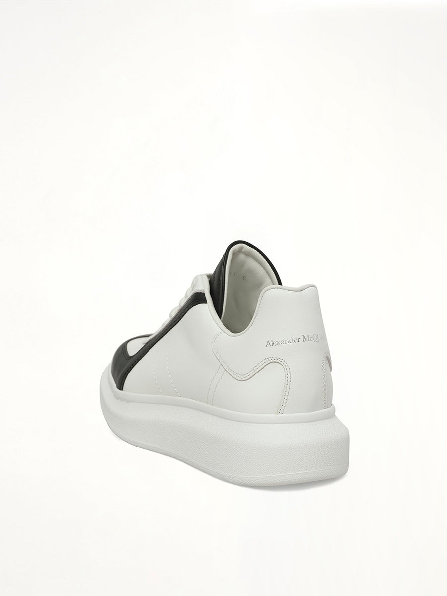 Larry Oversized Sneaker in White/Black/Latte Back View | ALEXANDER MCQUEEN