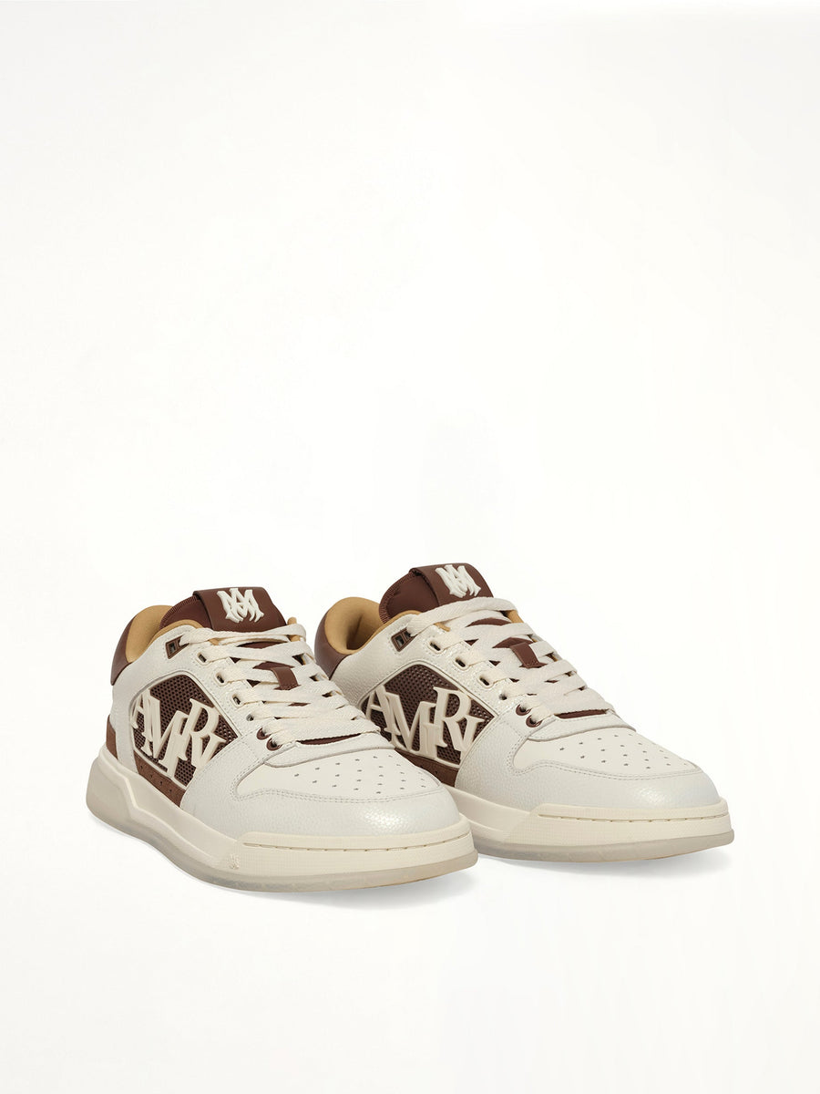 Pebbled Classic Low Sneaker in Tobacco Front View | AMIRI