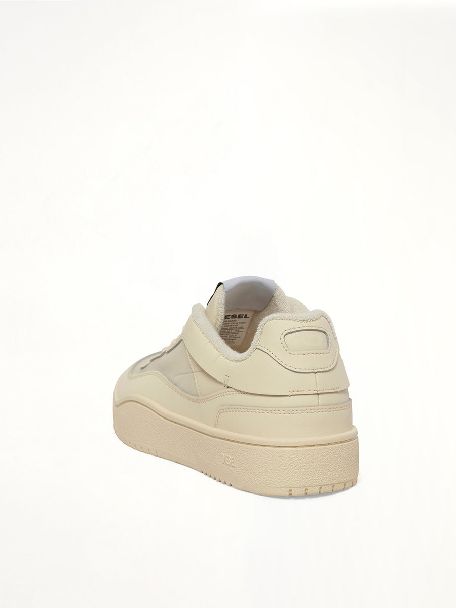 S-OVAL Skate Low Sneaker in White Back View | DIESEL