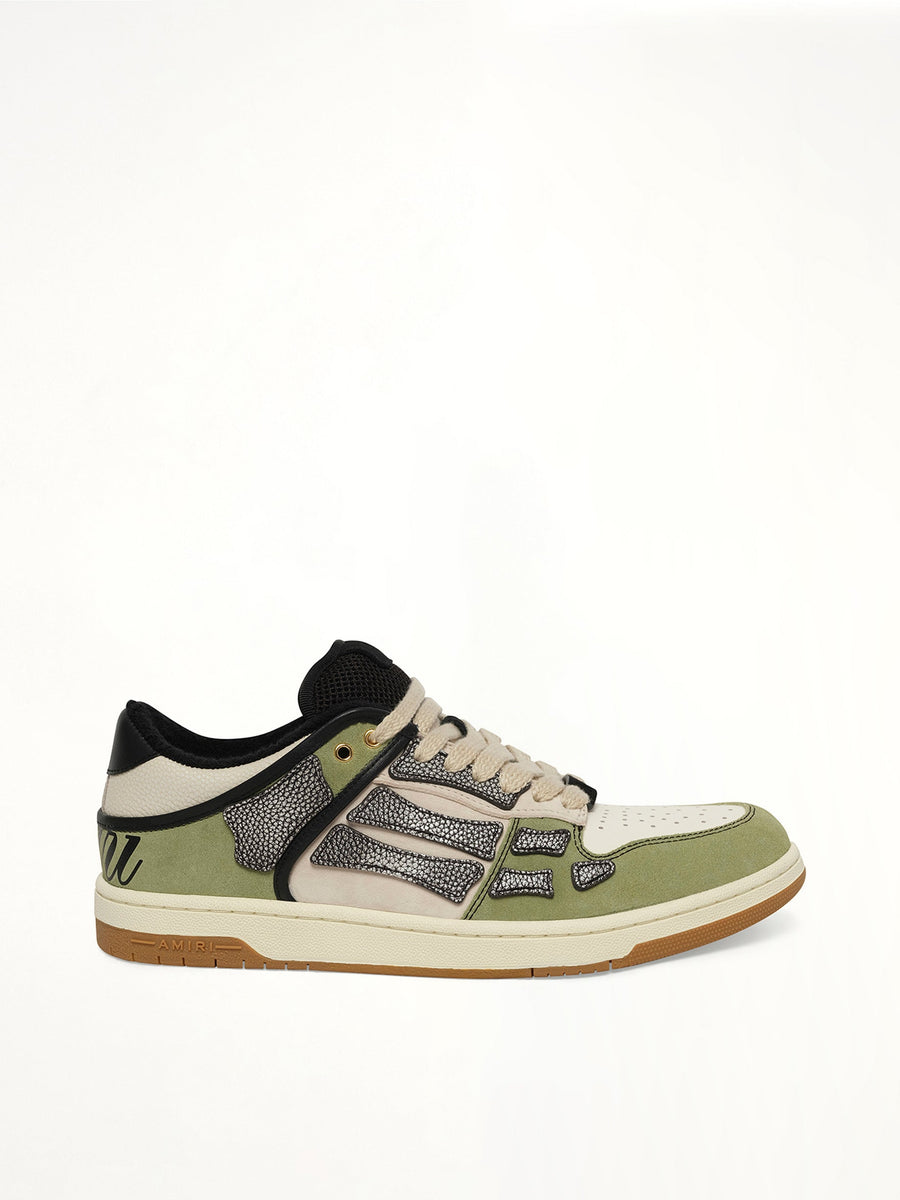 XL Skel Top Low Sneaker in Green Tea Side View | AMIRI