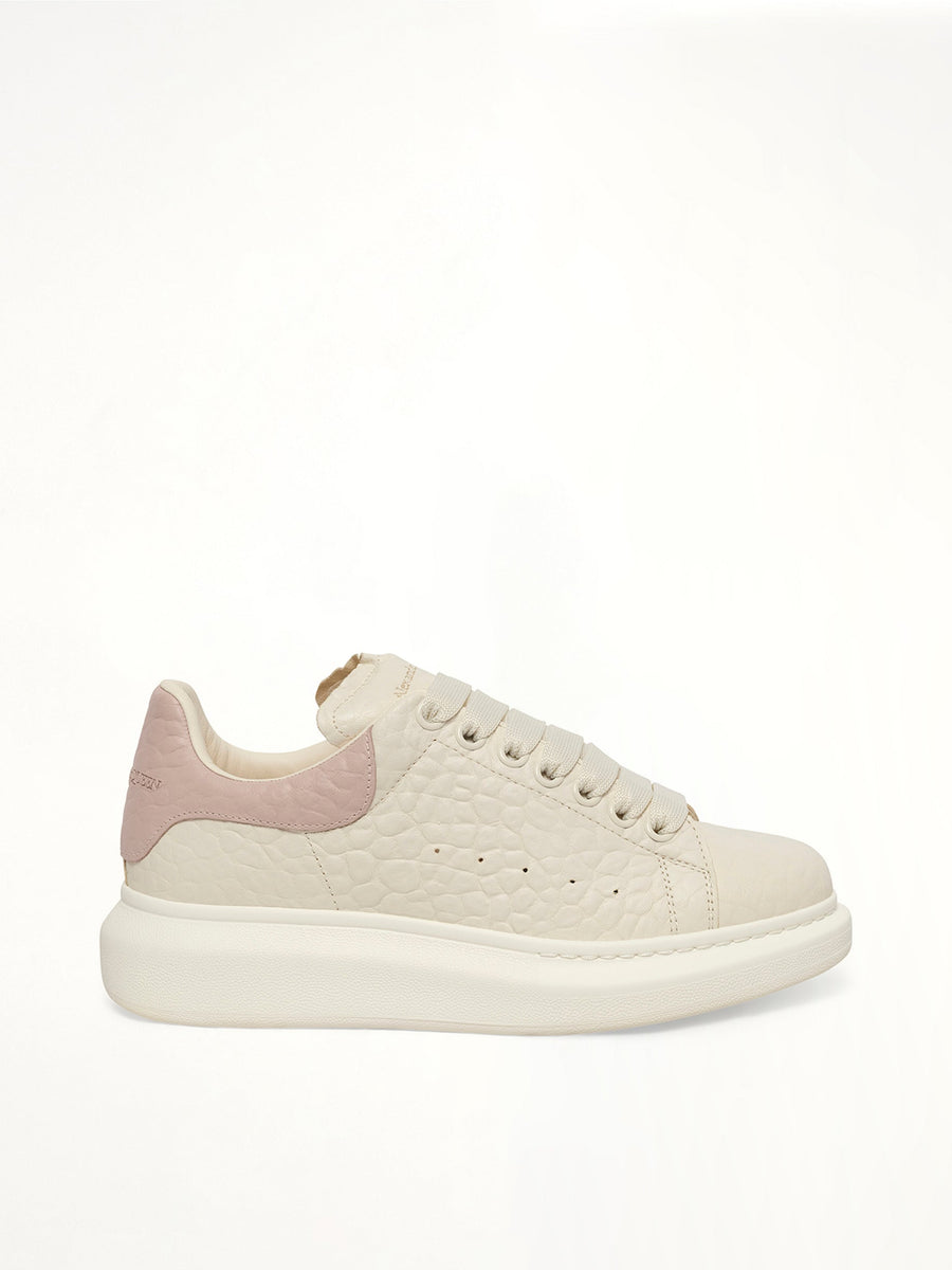 Dumbo Leather Larry Sneaker in Off White/Patcho Side View | ALEXANDER MCQUEEN