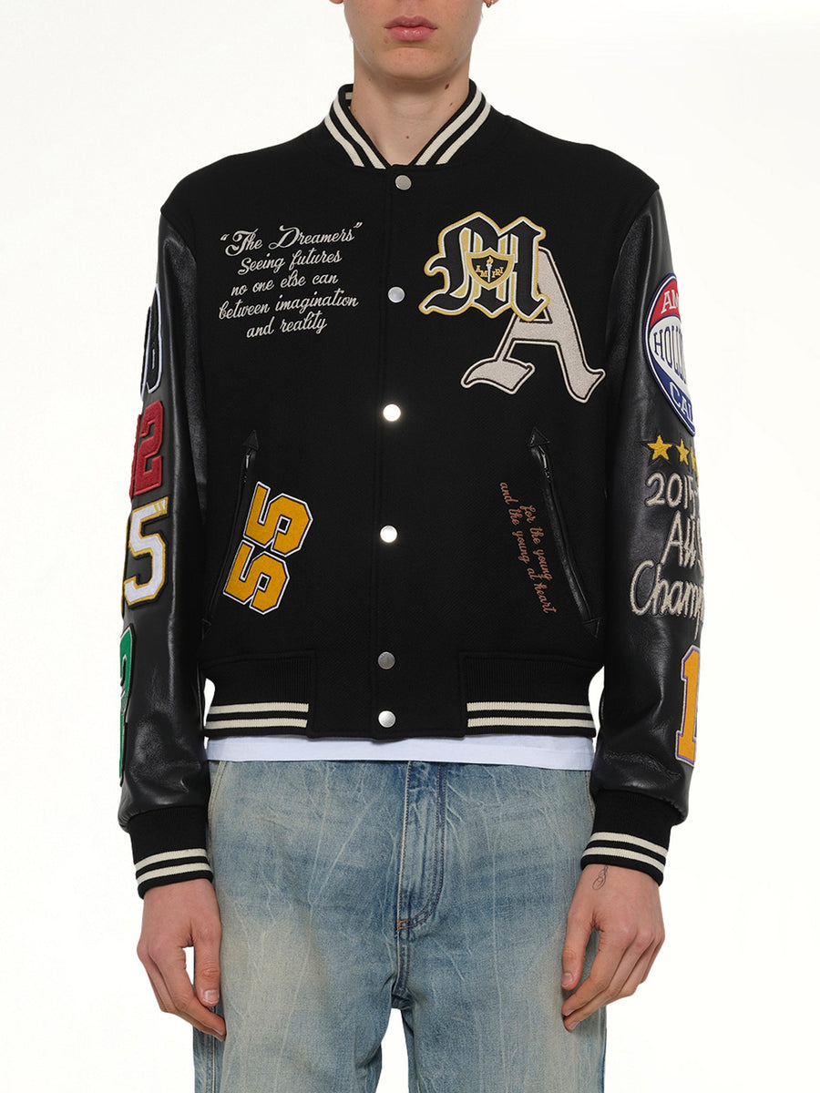 Varsity Patch Jacket in Black