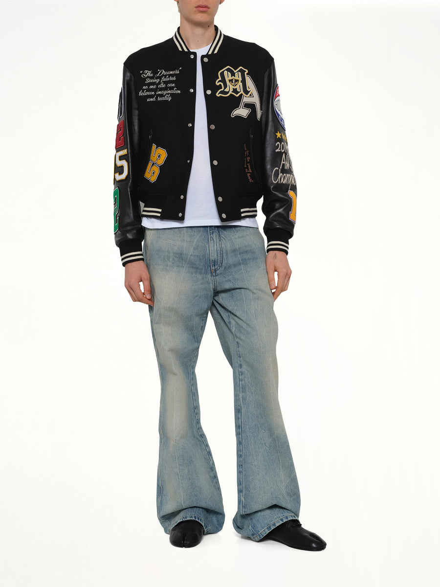 Varsity Patch Jacket in Black