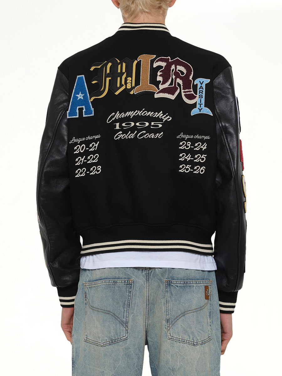 Varsity Patch Jacket in Black