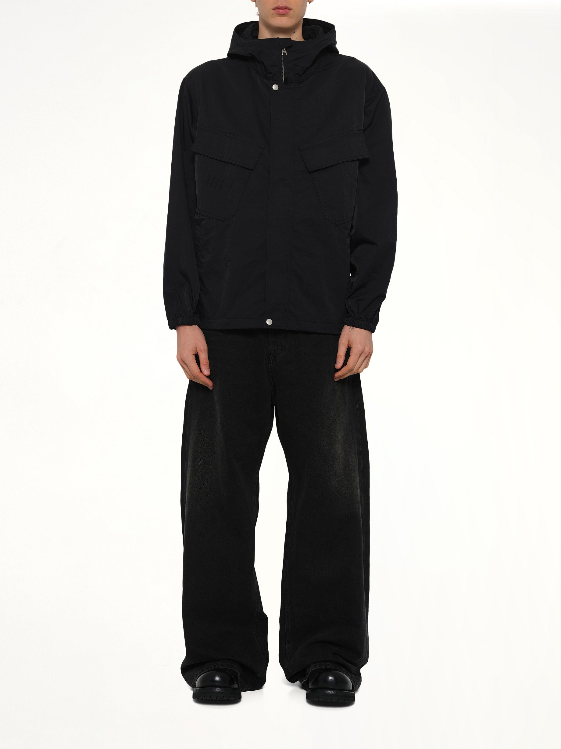 Boke Flower 2.0 Short Windbreaker in Black