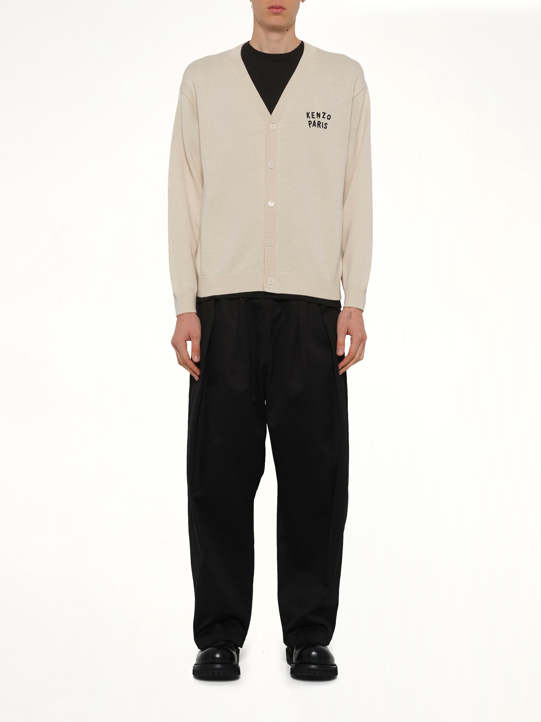 Kenzo Boke Heart Cardigan in Ecru
