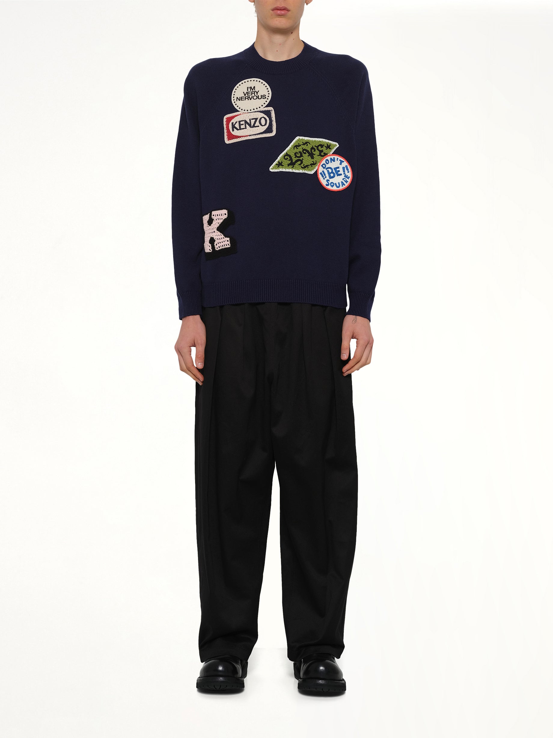 Kenzo Badges Jumper in Navy Blue