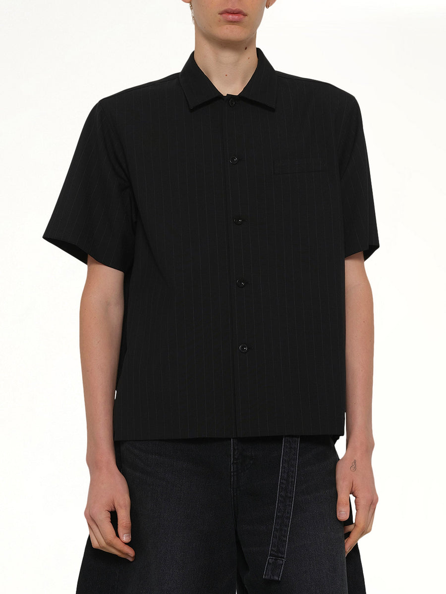 Chalk Stripe Shirt in Black