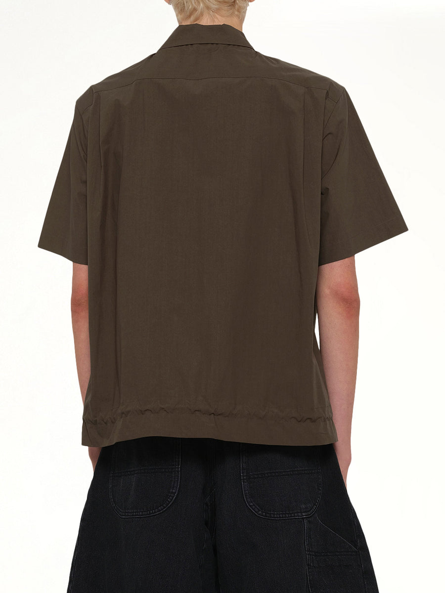 Cotton Typewriter Shirt in Taupe