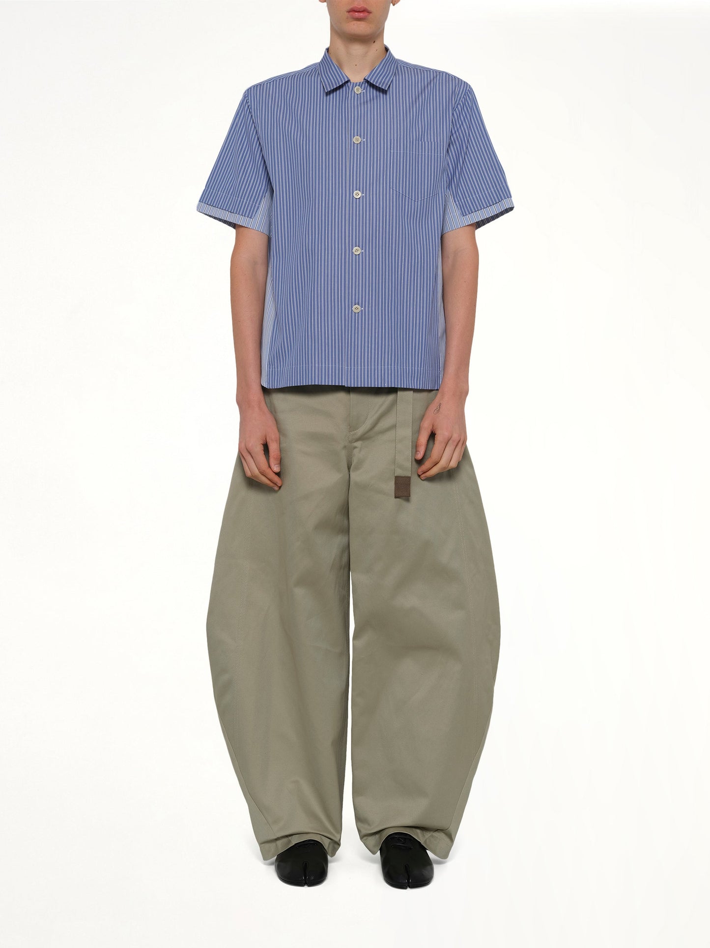 Poplin Shirt in Blue Stripe