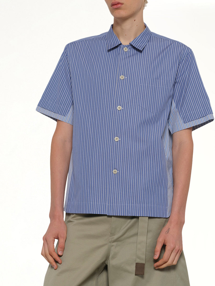Poplin Shirt in Blue Stripe