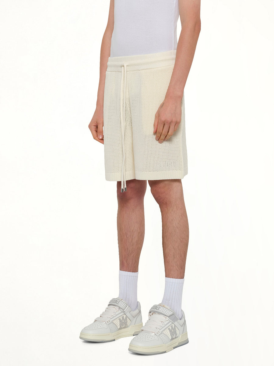Amiri Crochet Mesh Short in Ivory