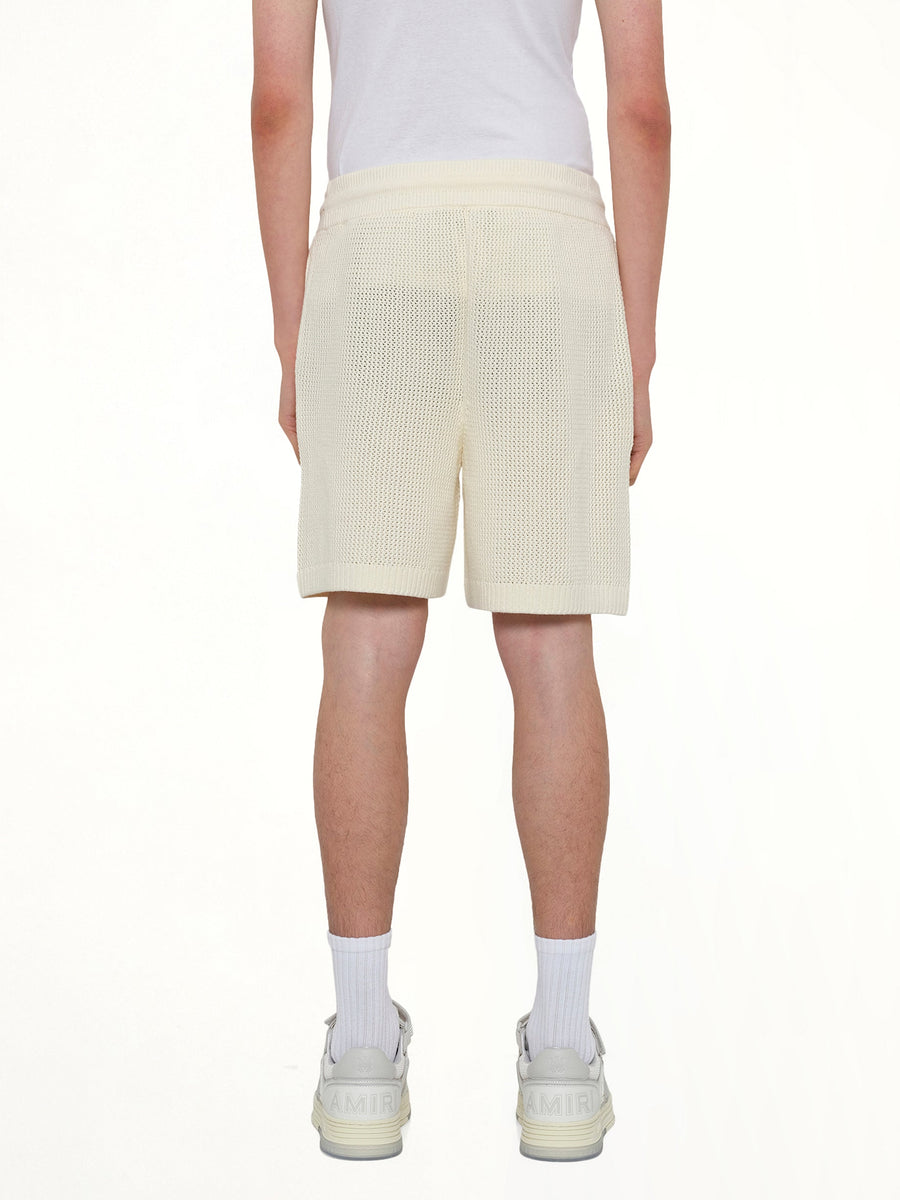 Amiri Crochet Mesh Short in Ivory