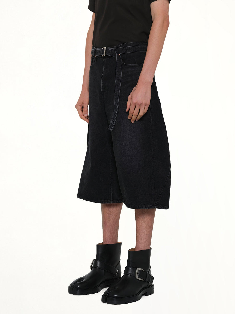 Denim Bermuda in Black