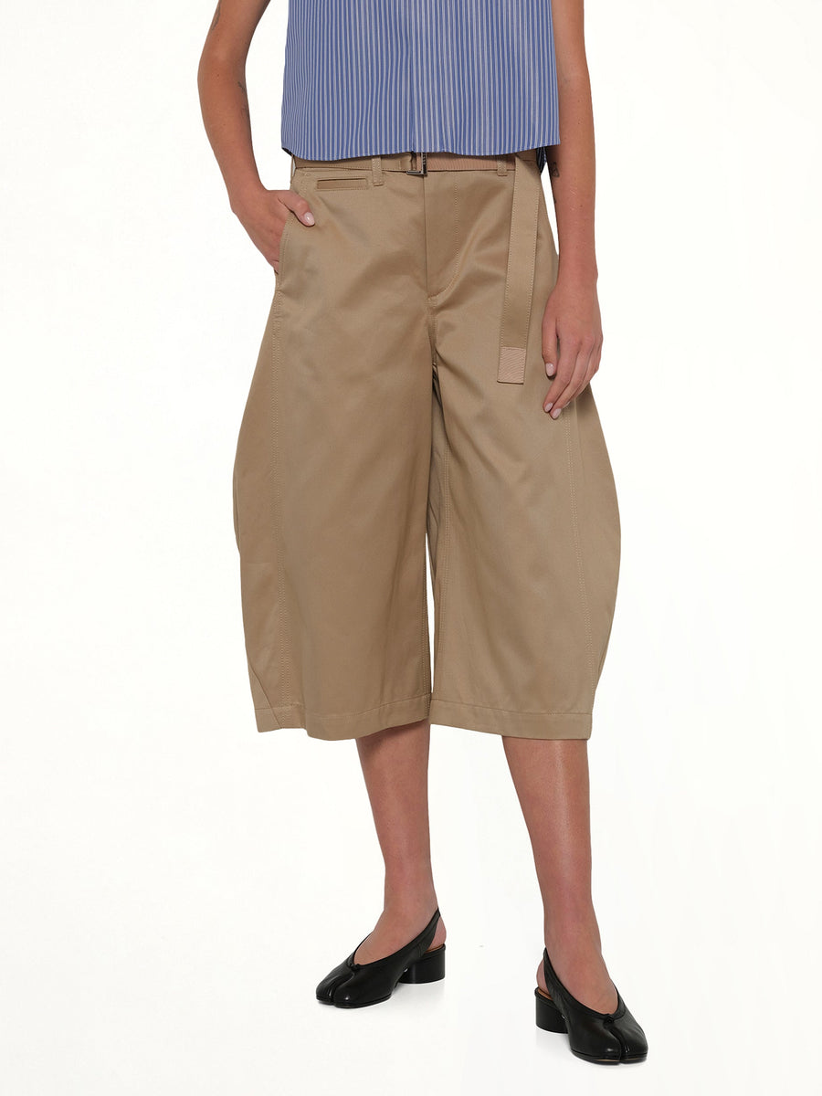 Cotton Chino Barrel Bermuda Shorts in Beige