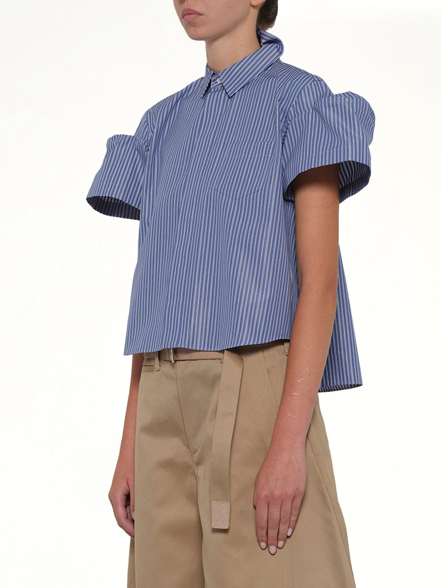 Poplin Stripe Shirt in Blue