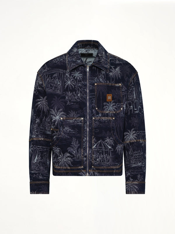 Chateau Palms Jacquard Jacket in Indigo