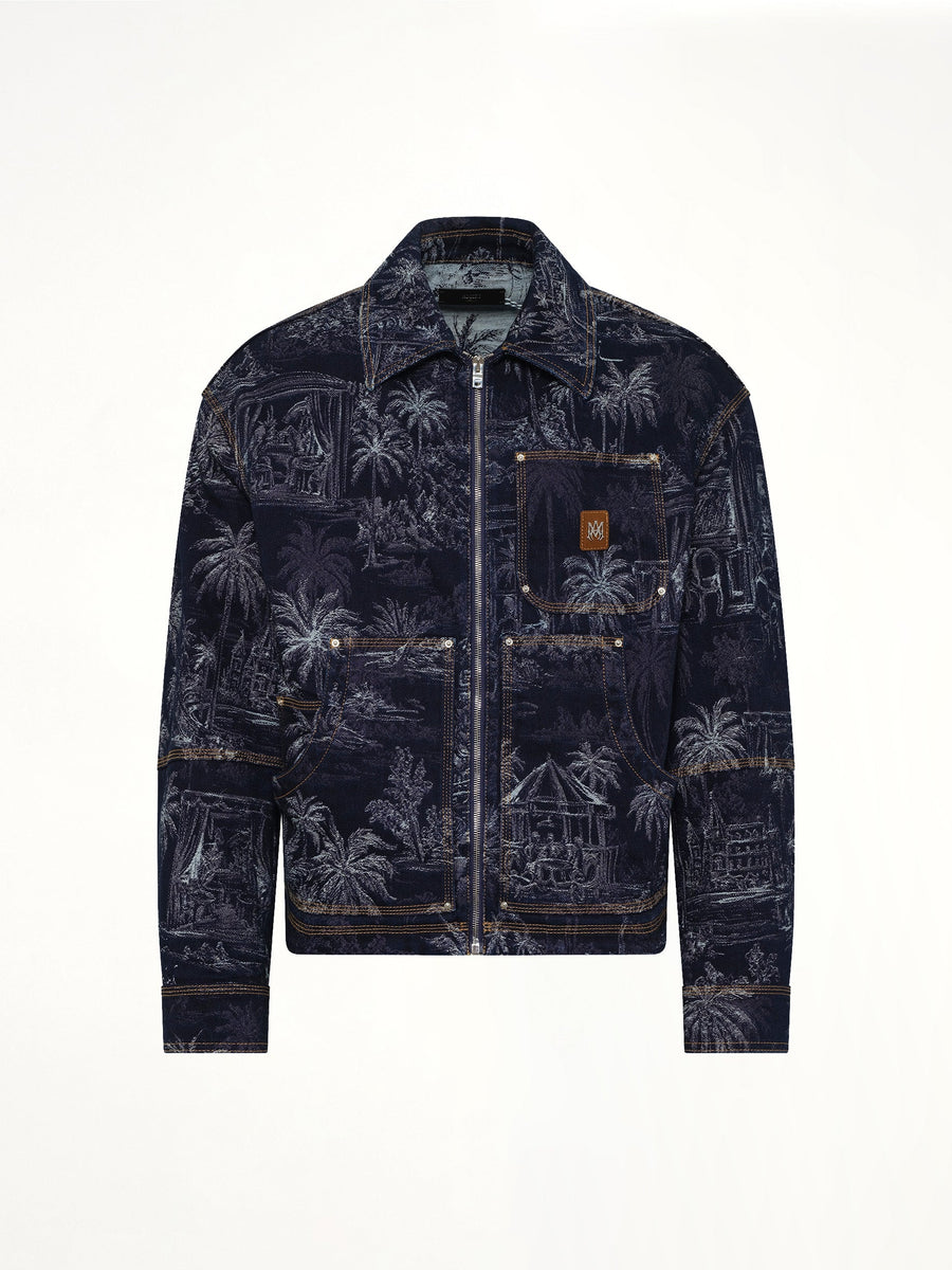 Chateau Palms Jacquard Jacket in Indigo
