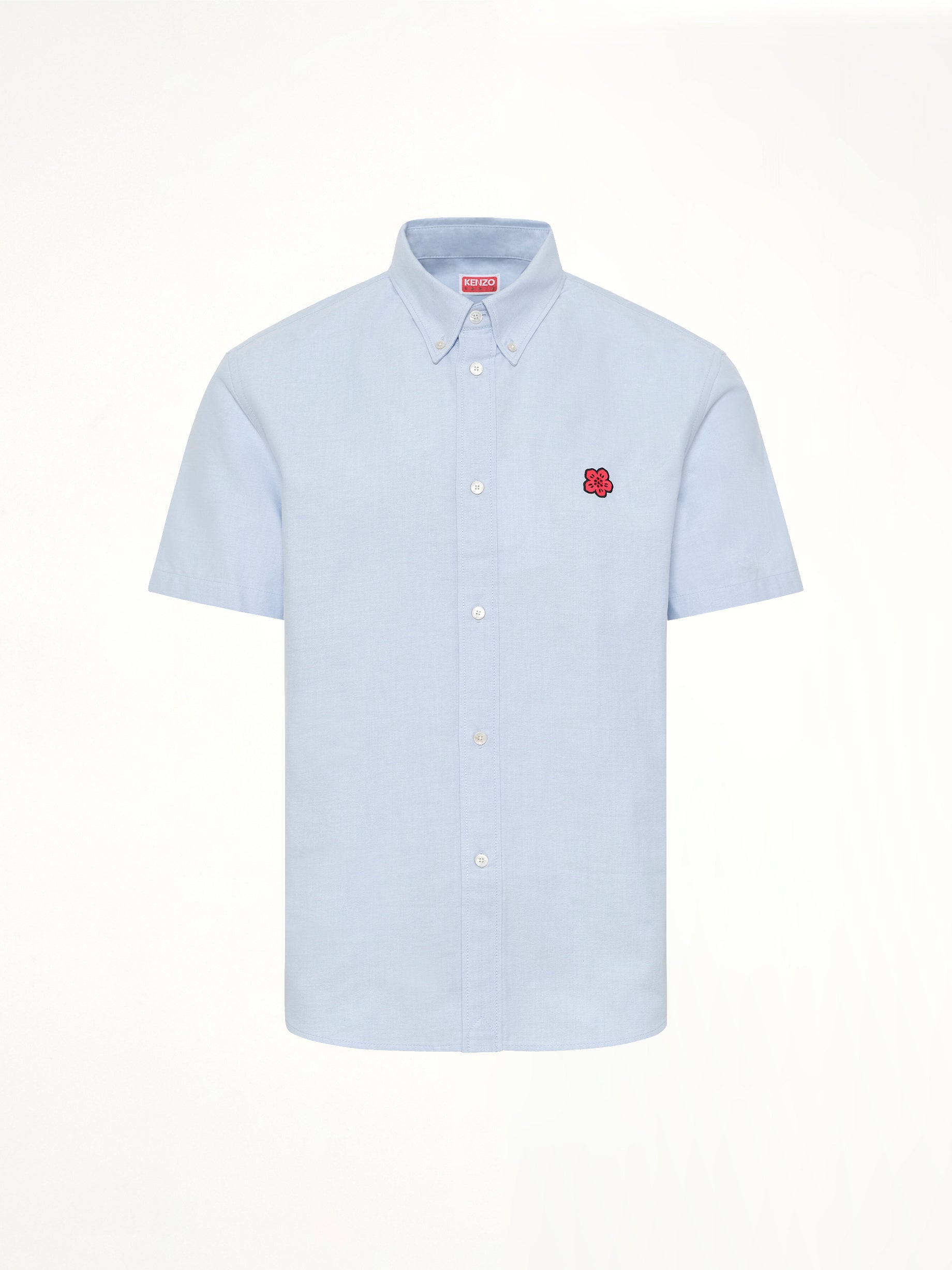 Boke Flower Crest Short Sleeve Shirt in Light Blue