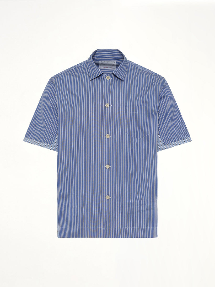 Poplin Shirt in Blue Stripe