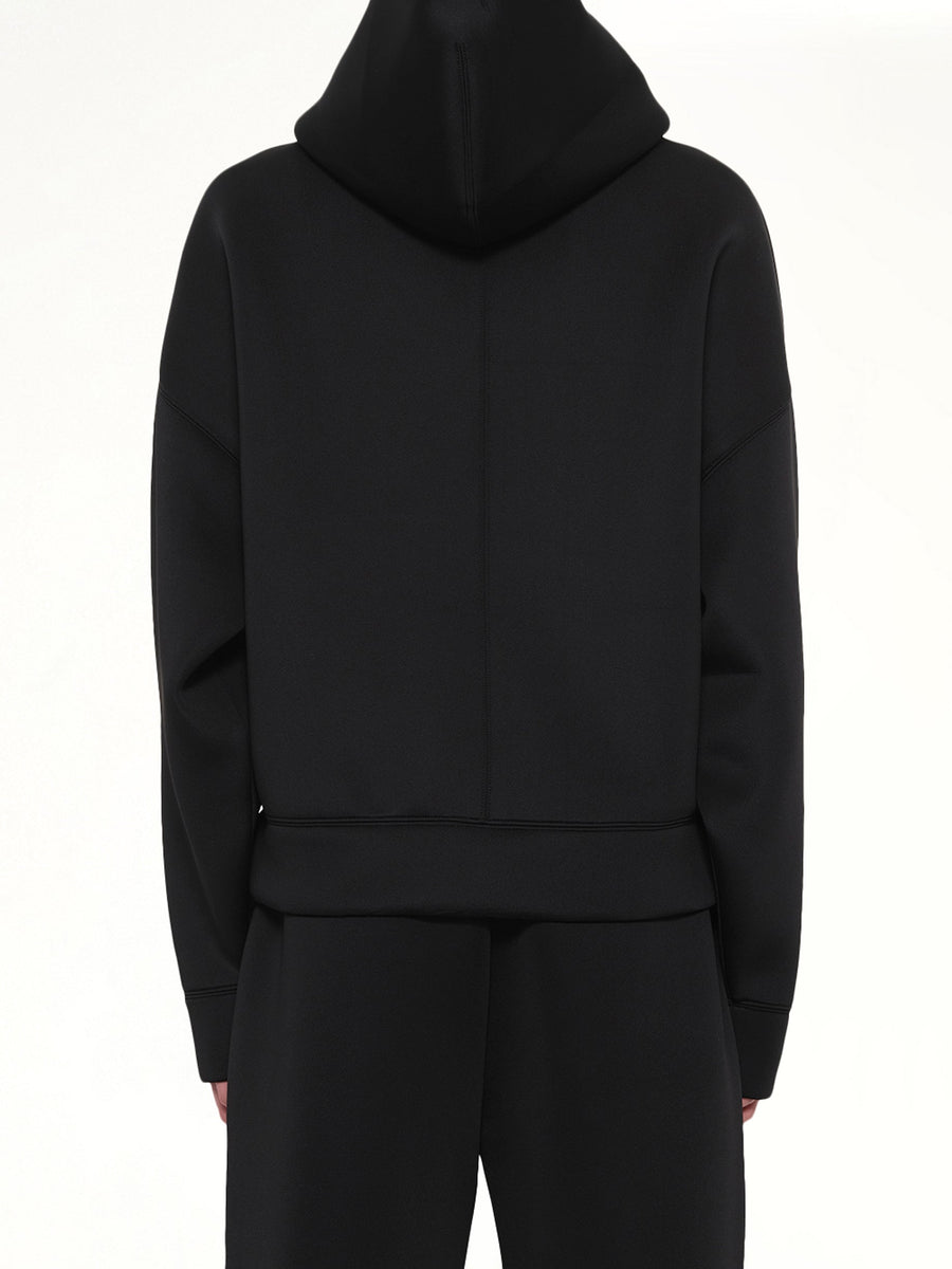 Scuba Zip Hood in Black