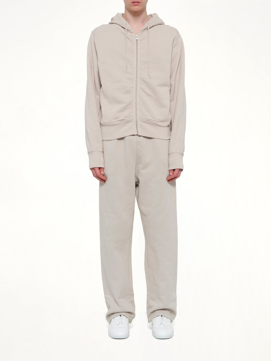 Slim Zip Up in Off White