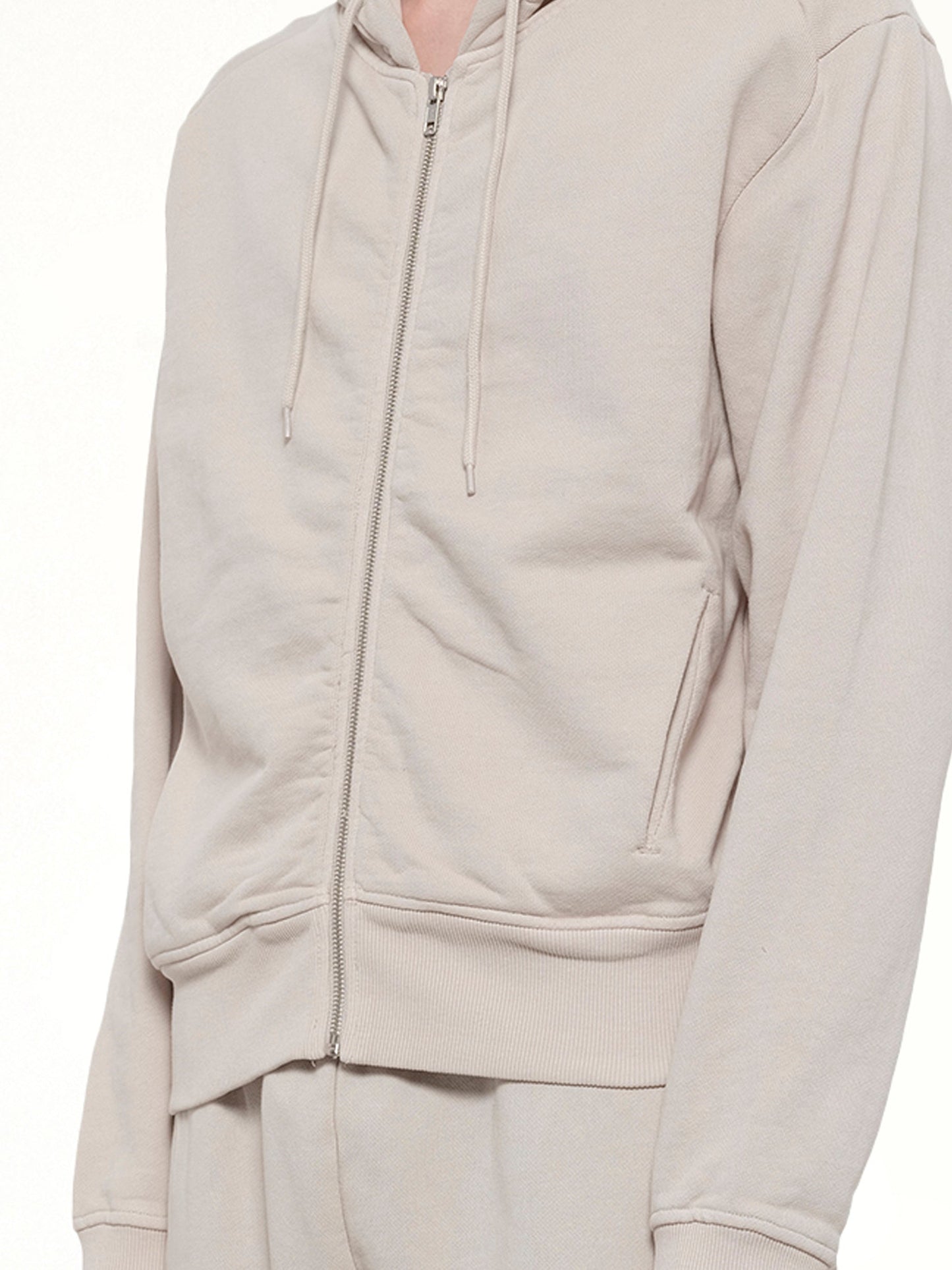 Slim Zip Up in Off White