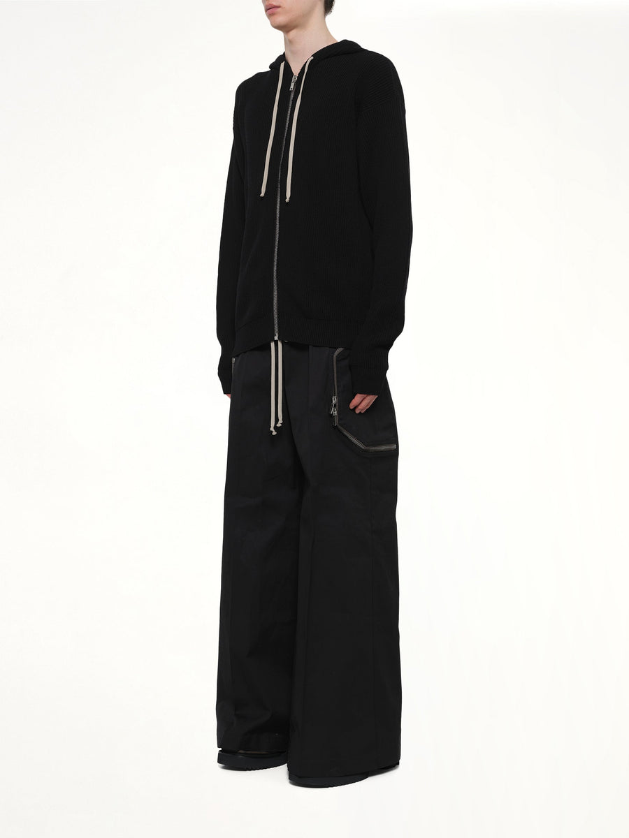 Zipped Hoodie in Black